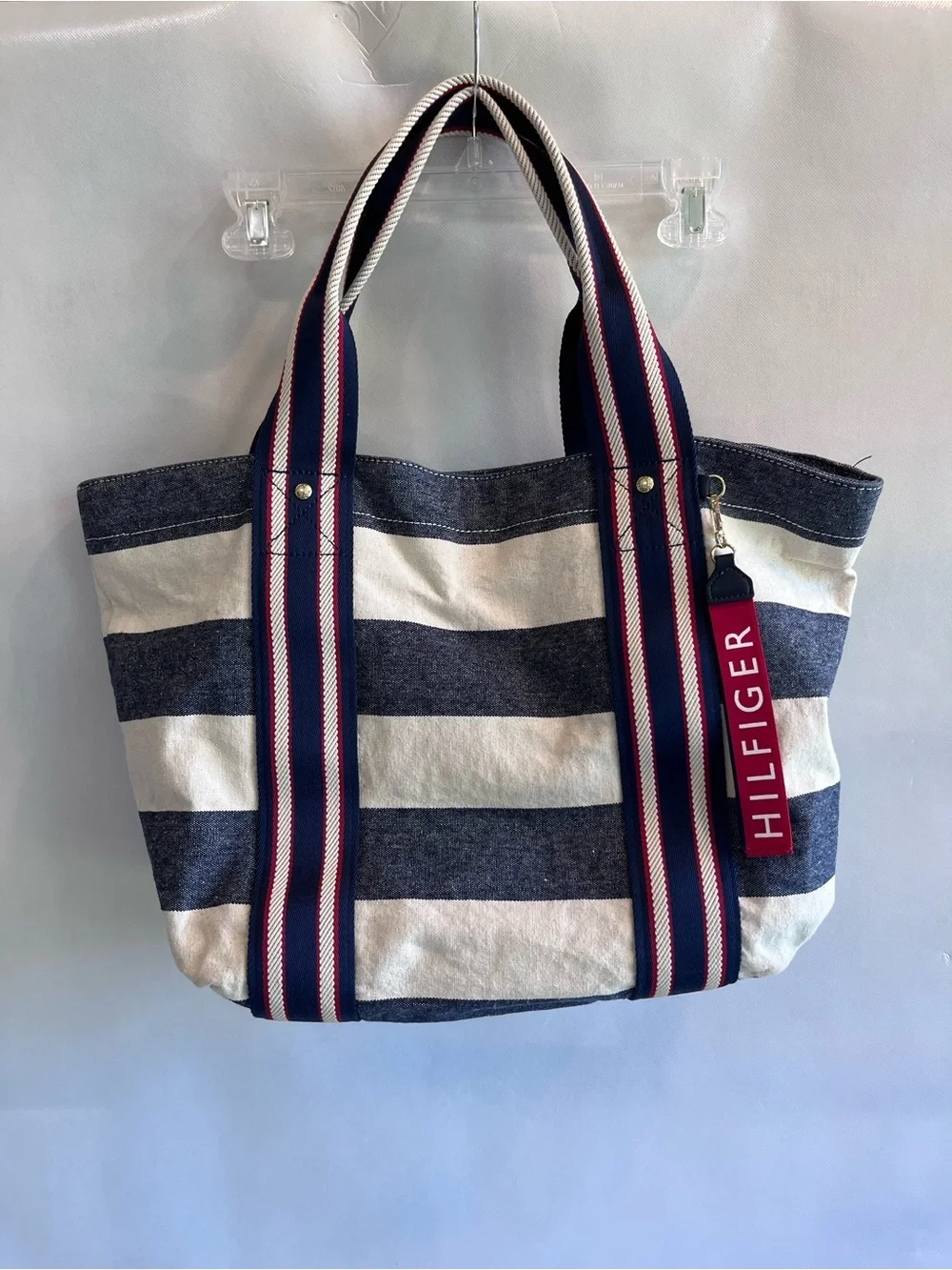 Tommy Hilfiger Tote Bag Blue Stripe Beach Bag